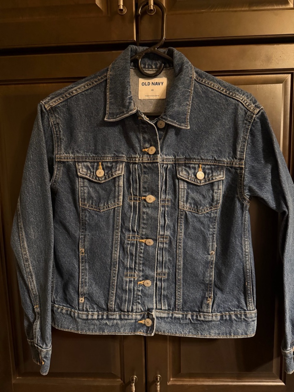 Old Navy Medium Blue Denim Jacket with Button Front